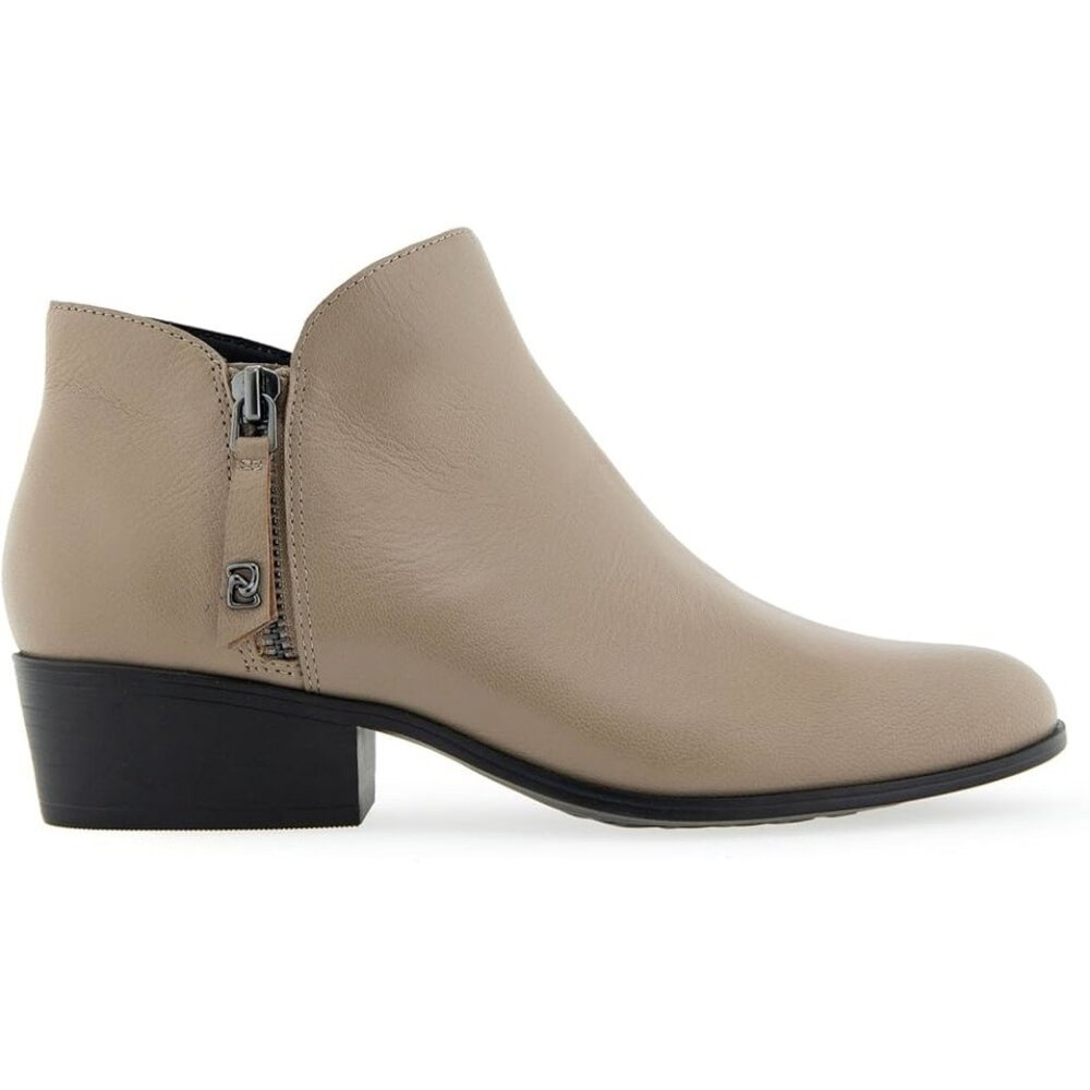 NWOT Aerosoles Collaroy Heel Ankle Boot Taupe Beige Nude Leather Supportive 7.5